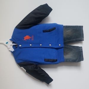 U.S. Polo Assn. 24 month Boy's Jacket and Jean Set